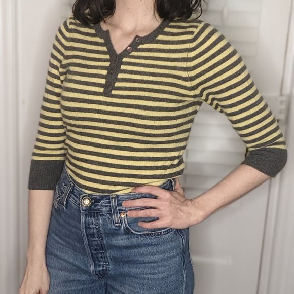 Y2K striped yellow sweater - Picture 1 of 3